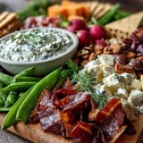 spring charcuterie radishes herb dip