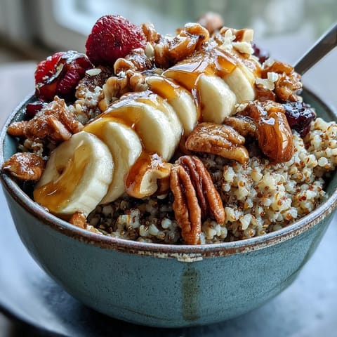 Hearty buckwheat groats breakfast, perfectly tender, ready for fresh fruit.