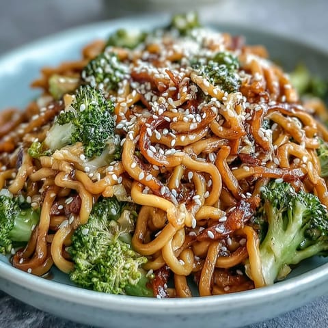 Teriyaki sauce coats tender egg noodles, crisp broccoli, and carrots in a savory-sweet noodle bowl.