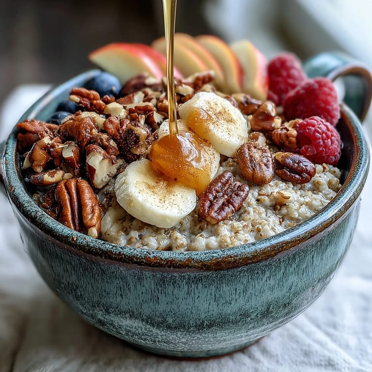 Enjoy this easy buckwheat groats breakfast topped with sweet honey drizzle.