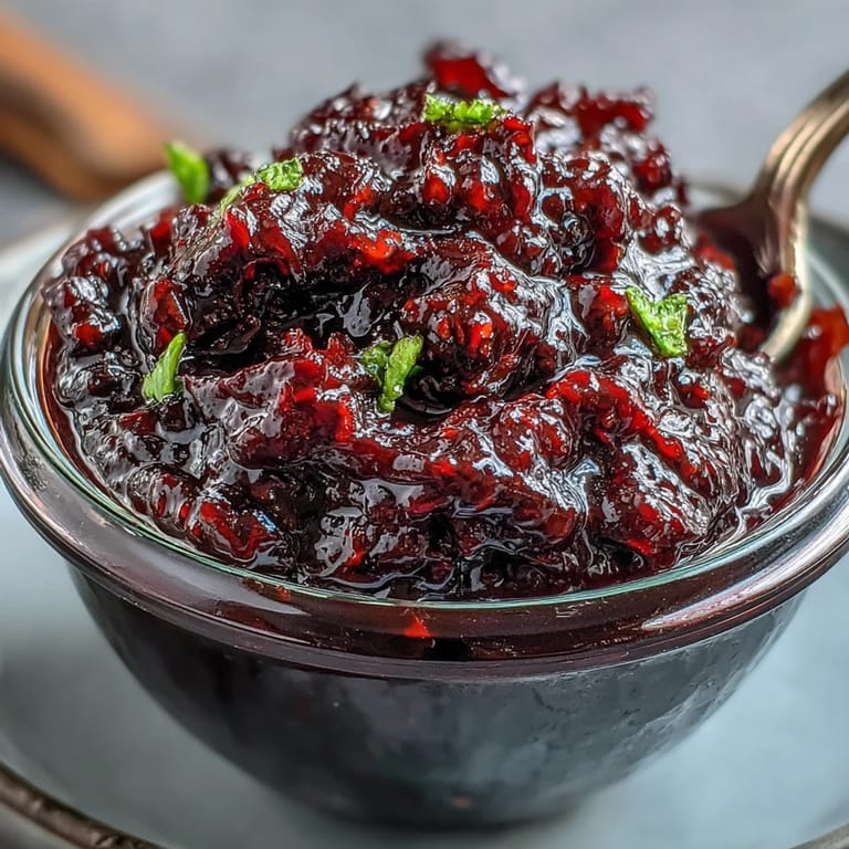 Spicy and sweet homemade blackberry jalapeño BBQ sauce swirled in a jar.