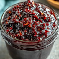 Vibrant blackberry jalapeño BBQ sauce simmering, ready for your summer grill.
